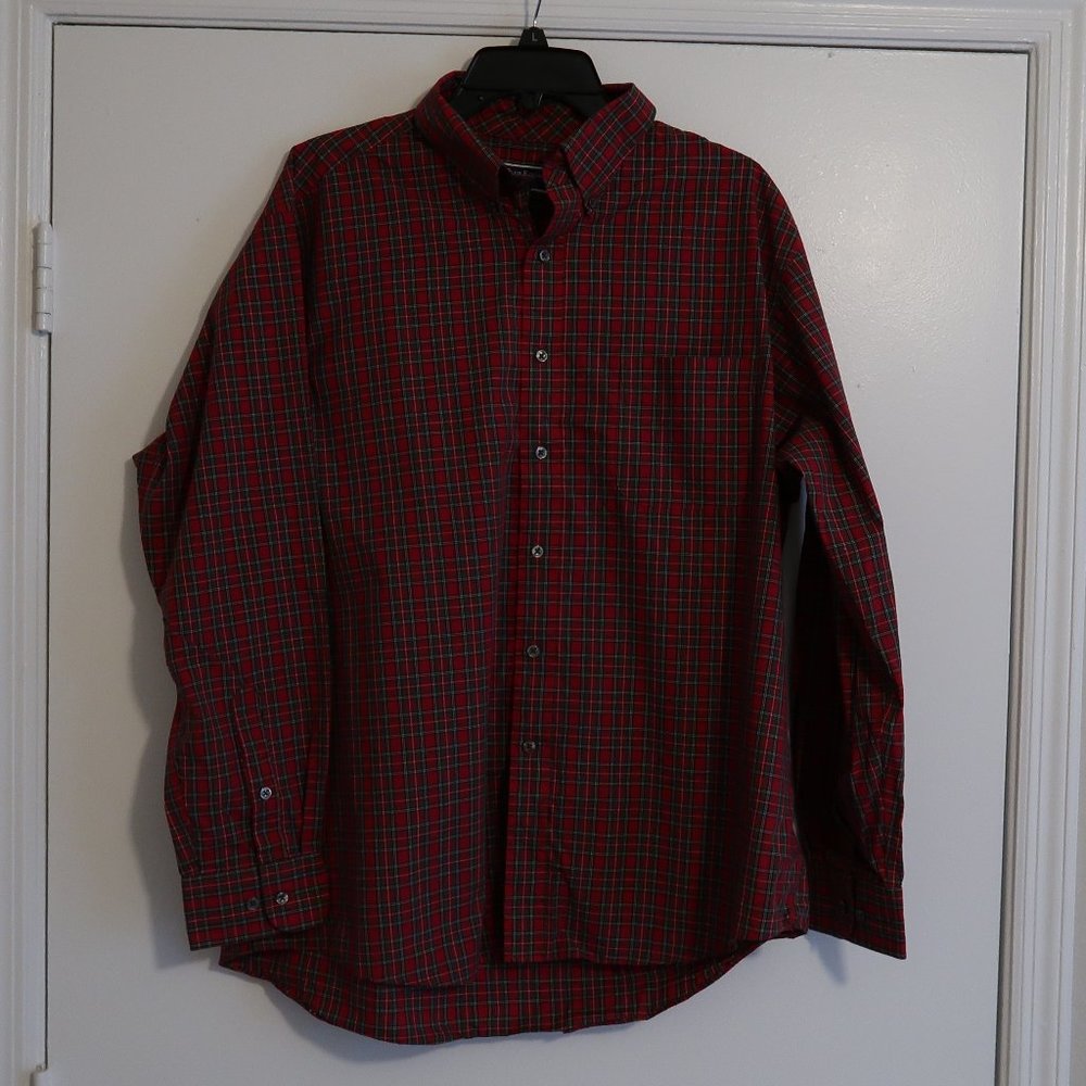 Regular Fit 17 34/35 button down red green XL